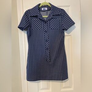VINTAGE 1970's Lacoste TENNIS MINI DRESS Small Navy- Rare!